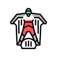 wingsuit sportman kleur pictogram vectorillustratie vector