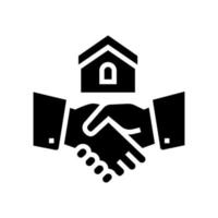 huis kopen handdruk glyph pictogram vectorillustratie vector