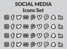 populaire sociale media iconen set. vector