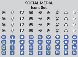 populaire sociale media iconen set. vector