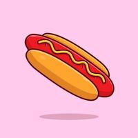 hotdog cartoon vector pictogram illustratie. voedsel object pictogram concept geïsoleerde premium vector. platte cartoonstijl