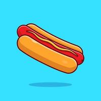 hotdog cartoon vector pictogram illustratie. voedsel object pictogram concept geïsoleerde premium vector. platte cartoonstijl