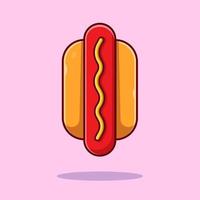 hotdog cartoon vector pictogram illustratie. voedsel object pictogram concept geïsoleerde premium vector. platte cartoonstijl