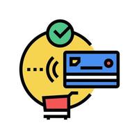 contactloze betaling met creditcard kleur pictogram vectorillustratie vector