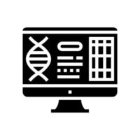 computer onderzoek genetische molecuul glyph pictogram vectorillustratie vector