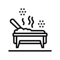 gekookte maaltijd in catering schotel lijn pictogram vectorillustratie vector