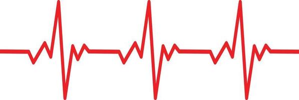 pulse lijnsjabloon op witte achtergrond. hartslag lijn teken. hart cardiogram lijn symbool. vlakke stijl. vector