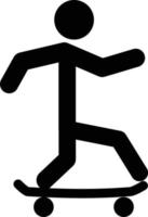 skateboard pictogram op witte achtergrond. solide skateboard teken. vlakke stijl. vector