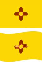 vlag van new mexico op witte achtergrond. nieuwe mexico staat vlag teken. wapperende vlag van new mexico. vlakke stijl. vector