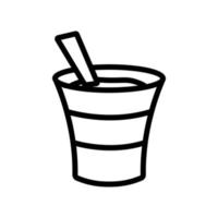 de yoghurt in de beker pictogram vector overzicht illustratie