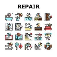 huis reparatie bezetting collectie iconen set vector