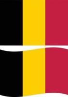 belgische vlag op witte achtergrond. België wuivende vlag teken. nationale belgische vlag symbool. vlakke stijl. vector