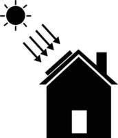 zonne-energieconcept. eco huis teken. zonne-huis logo. zonnedakpaneel symbool. vlakke stijl. vector