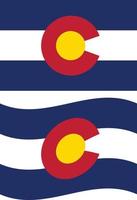 Colorado vlagpictogram op witte achtergrond. nationale colorado vlag teken. vlag symbool van de staat Colorado. vlakke stijl. vector