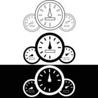 auto instrumentenpaneel teken. dashboardpictogram. dashboard lineair teken. snelheidsmeter logo. vlakke stijl. vector