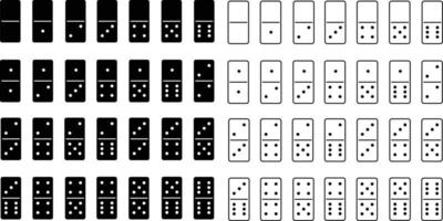 set van dominostenen pictogram op witte achtergrond. domino tegels zwart teken. abstract concept 28 stuks voor spel grafisch symbool. vlakke stijl. vector