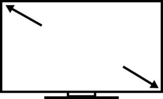 tv-schermgrootte pictogram op witte achtergrond. tv-teken op volledig scherm. breedbeeld symbool. vlakke stijl. vector