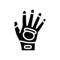 handschoen voor tuinieren glyph pictogram vectorillustratie vector