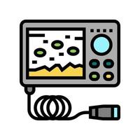 onderwater ijsvissen camera kleur pictogram vectorillustratie vector