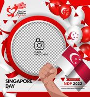 singapore onafhankelijkheidsdag twibbon sjabloonontwerp. sociale media fotolijsten. vector