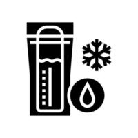 bevriezing van melk opslag glyph pictogram vectorillustratie vector