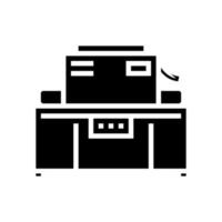 industriële machine kaas productie glyph pictogram vectorillustratie vector