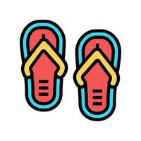 pantoffels zomer schoenen kleur pictogram vectorillustratie vector