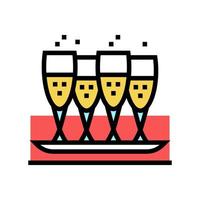 drink glazen op dienblad kleur pictogram vectorillustratie vector