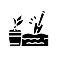 tuinieren ouderen bezetting glyph pictogram vectorillustratie vector