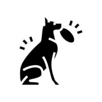 spelen met stok, bal, schijf hond lijn pictogram vectorillustratie vector