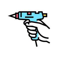 diy ambachtelijke lijmpistool kleur pictogram vectorillustratie vector