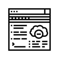 online toegang tot cloud of hacking account lijn pictogram vectorillustratie vector