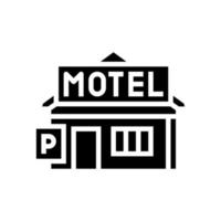 bouw motel glyph pictogram vectorillustratie vector