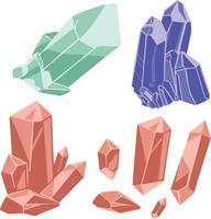 magische kristallen edelstenen en speltekensymbool vector