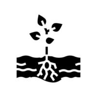 groeiende plant glyph pictogram vectorillustratie vector