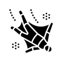 wingsuit vliegen extremal man glyph pictogram vectorillustratie vector