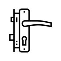 deurklink en slot lijn pictogram vectorillustratie vector