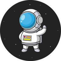 astronaut cartoon in de ruimte vector