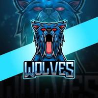 wolven esport mascotte logo ontwerp vector