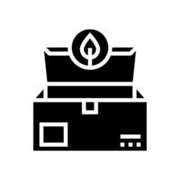 eco box verpakking glyph pictogram vectorillustratie vector