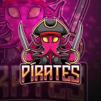 piraten esport mascotte logo ontwerp vector