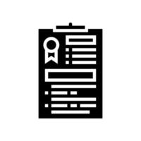 administratief rapport glyph pictogram vectorillustratie vector