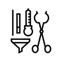 trechter tang druppelaar tools lijn pictogram vector geïsoleerde illustratie