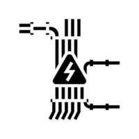 elektrische bedrading glyph pictogram vectorillustratie vector