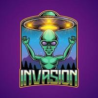 alien esport mascotte logo ontwerp vector