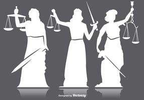 Lady Justice Silhouettes vector