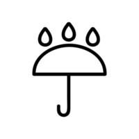 regen paraplu pictogram vector overzicht illustratie