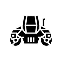 roller wegenbouw machine glyph pictogram vectorillustratie vector