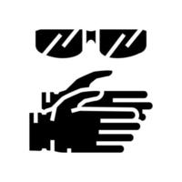 handschoenen en beschermende bril hars kunst glyph pictogram vectorillustratie vector