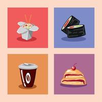 fastfood iconen collectie vector